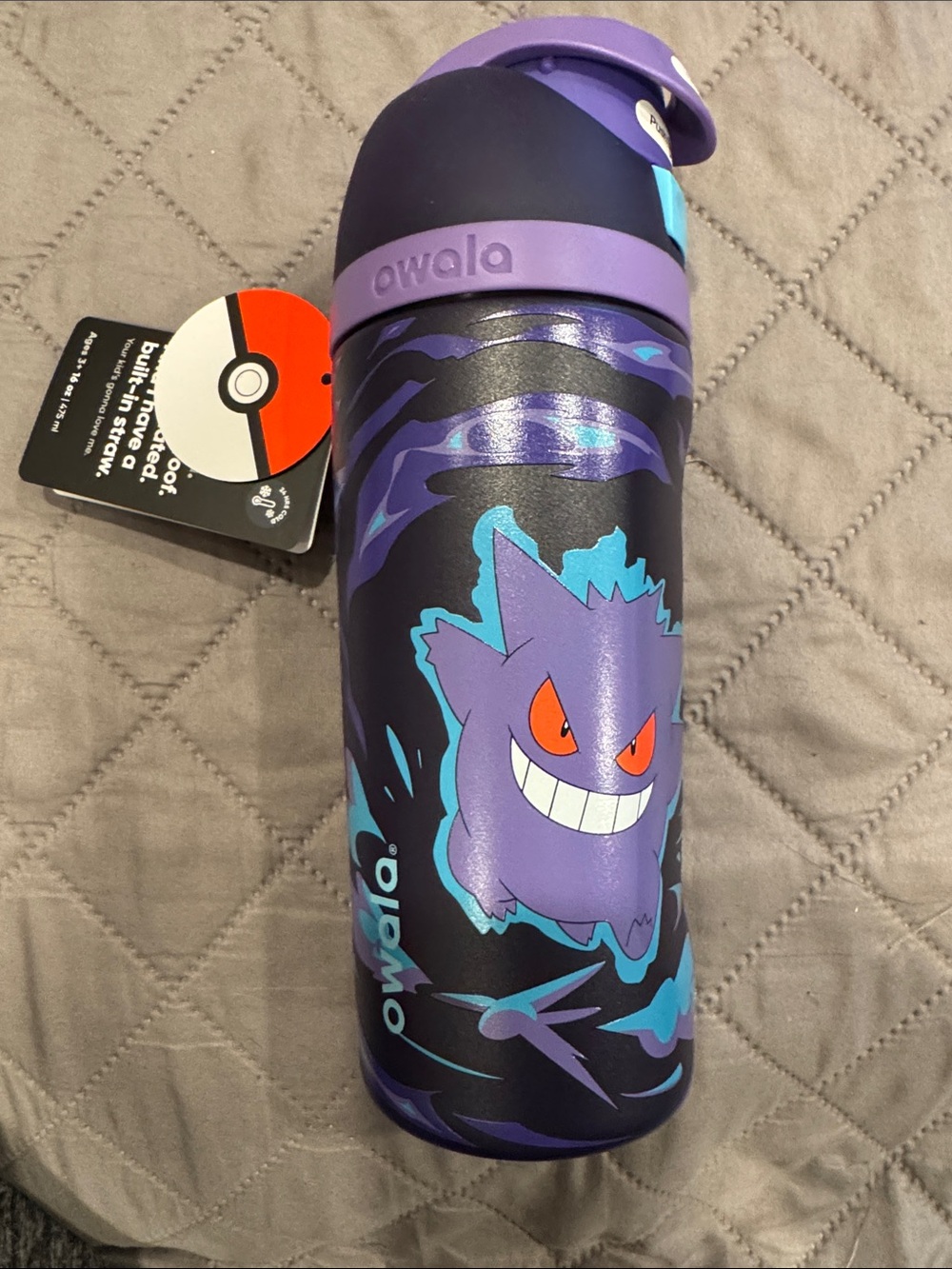 Owala Purple Gengar Pokémon Water Bottle - Kids Trading Cards Accessory